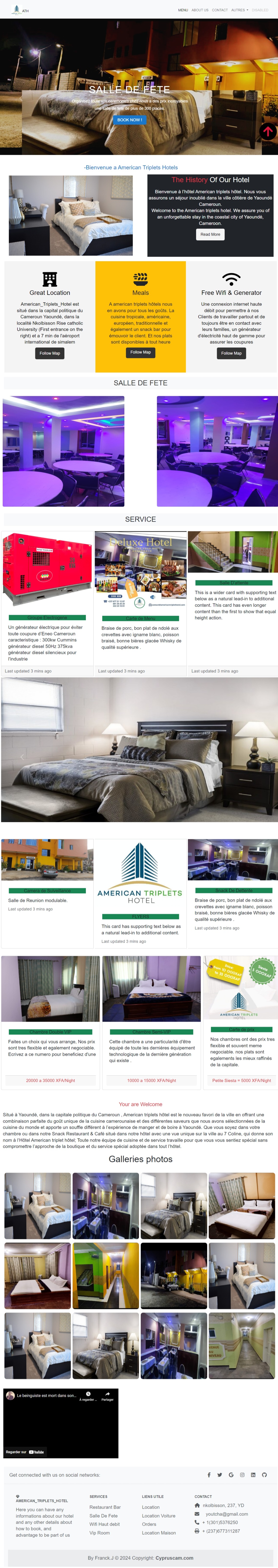site de reservation d'hotel pour un client de l'analyse du besoin, de sa conception jusqu'a sa realisation